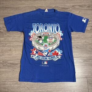 Vintage 1991 Toronto Blue Jays All Star Game T-shirt Blue Size Medium M